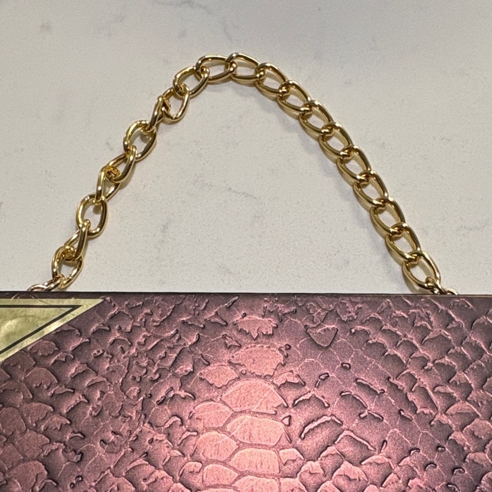 Nine West Metallic Pink Clutch with Gold Chain - Picture 3 of 9
